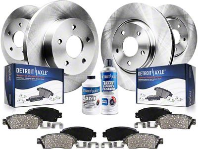 Vented 5-Lug Brake Rotor, Pad and Brake Cleaner and Fluid Kit; Front and Rear (00-03 4WD F-150)