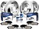 Vented 5-Lug Brake Rotor, Pad and Brake Cleaner and Fluid Kit; Front and Rear (00-03 4WD F-150)