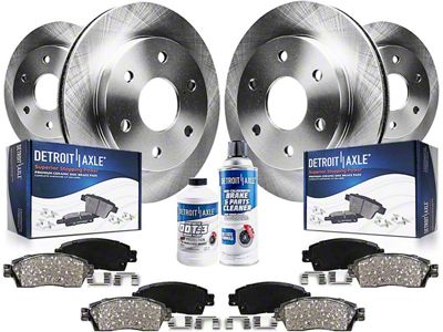 Vented 6-Lug Brake Rotor, Pad and Brake Cleaner and Fluid Kit; Front and Rear (2009 F-150)