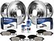 Vented 6-Lug Brake Rotor, Pad and Brake Cleaner and Fluid Kit; Front and Rear (2009 F-150)