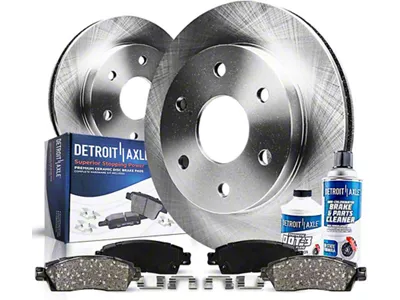 Vented 6-Lug Brake Rotor, Pad, Brake Fluid and Cleaner Kit; Front (04-08 4WD F-150)