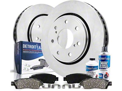 Vented 7-Lug Brake Rotor, Pad, Brake Fluid and Cleaner Kit; Front (10-17 F-150)