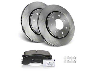 Vented 7-Lug Brake Rotor and Pad Kit; Front (10-17 F-150)