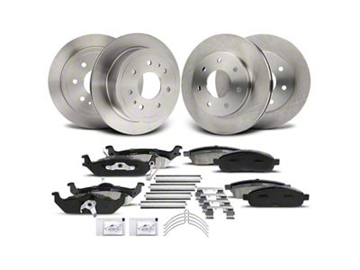 Vented 7-Lug Brake Rotor and Pad Kit; Front and Rear (04-08 4WD F-150)