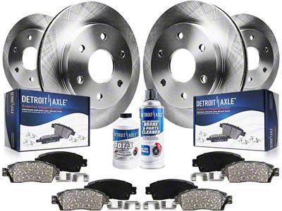 Vented 6-Lug Brake Rotor, Pad, Brake Fluid and Cleaner Kit; Front and Rear (10-11 F-150)