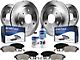 Vented 6-Lug Brake Rotor, Pad, Brake Fluid and Cleaner Kit; Front and Rear (10-11 F-150)
