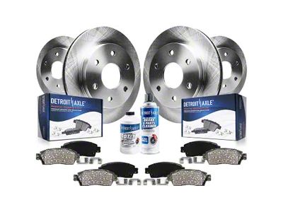 Vented 6-Lug Brake Rotor, Pad, Brake Fluid and Cleaner Kit; Front and Rear (12-14 F-150; 15-20 F-150 w/ Manual Parking Brake)