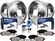 Vented 6-Lug Brake Rotor, Pad, Brake Fluid and Cleaner Kit; Front and Rear (12-14 F-150; 15-20 F-150 w/ Manual Parking Brake)