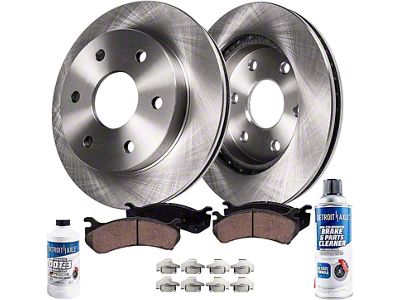 Vented 6-Lug Brake Rotor, Pad, Brake Fluid and Cleaner Kit; Front (10-20 F-150)