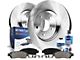 Vented 5-Lug Brake Rotor, Pad, Brake Fluid and Cleaner Kit; Front (97-03 4WD F-150)