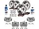 Vented 6-Lug Brake Rotor, Pad, Caliper, Brake Fluid and Cleaner Kit; Front and Rear (04-08 4WD F-150)