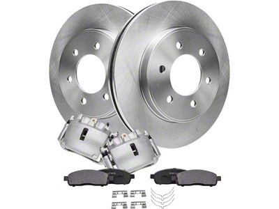 Vented 6-Lug Brake Rotor, Pad and Caliper Kit; Front (05-08 4WD F-150)