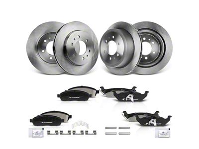 Vented 6-Lug Brake Rotor and Pad Kit; Front and Rear (2009 F-150)