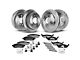 Vented 6-Lug Brake Rotor and Pad Kit; Front and Rear (04-08 4WD F-150)