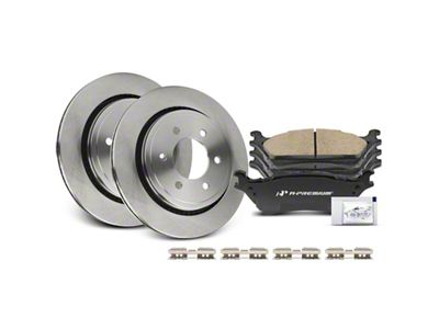 Vented 6-Lug Brake Rotor and Pad Kit; Rear (15-17 F-150 w/ Electric Parking Brake)