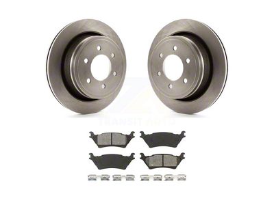 Vented 6-Lug Brake Rotor and Semi-Metallic Pad Kit; Rear (12-14 F-150; 15-20 F-150 w/ Manual Parking Brake)