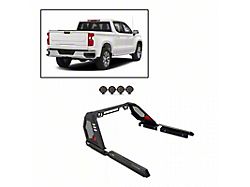 Vigor Roll Bar with 7-Inch Black Round LED Lights; Black (09-25 F-150 Styleside)