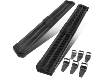 10-Inch Pleated Step Bar Running Boards; Black (17-24 F-250 Super Duty SuperCrew)