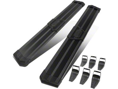 10-Inch Pleated Step Bar Running Boards; Black (17-24 F-250 Super Duty SuperCab)