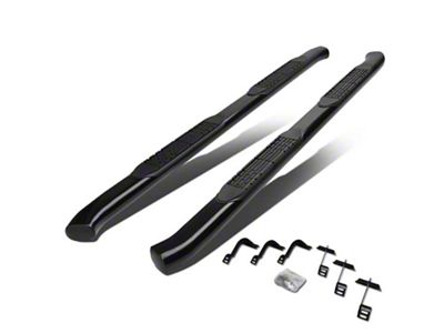 4-Inch Oval Side Step Bars; Black (17-24 F-250 Super Duty SuperCrew)