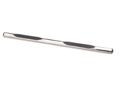 4-Inch Oval Straight Nerf Side Step Bars; Polished Stainless (17-25 F-250 Super Duty SuperCrew)