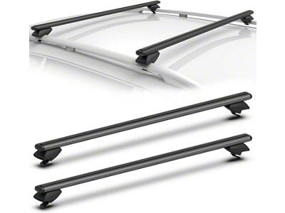 53-Inch Standard Universal Adjustable Roof Rack Cross Bars; Black (Universal; Some Adaptation May Be Required)