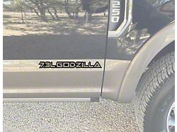 7.3L Godzilla Badge; Forged Carbon Fiber with Red Outline (20-25 7.3L F-250 Super Duty)