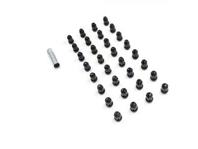 Black 6-Spline Lug Nut Kit; 14mm x 1.5; Set of 32 (04-25 F-250 Super Duty)