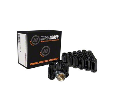 Black Acorn Lug Nuts; M14x1.5; Set of 32 (11-25 F-250 Super Duty)