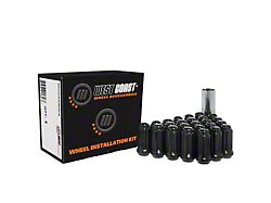 Black Acorn Lug Nuts; M14x2.0; Set of 32 (99-02 F-250 Super Duty)