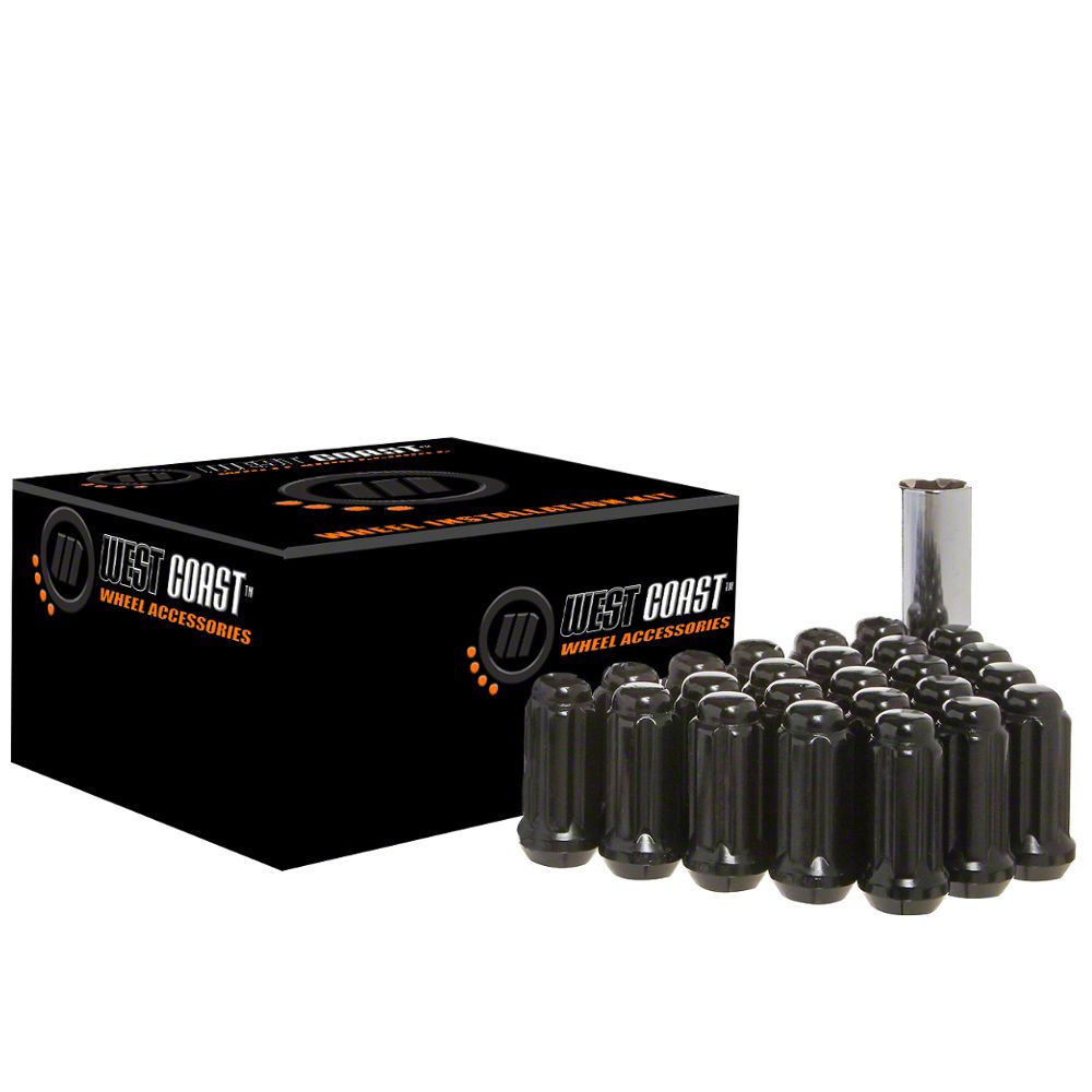 F-250 Super Duty Black Spline Lug Nuts; M14x1.5; Set of 32 (05-25 F-250 ...