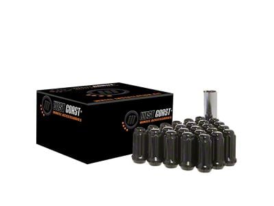 Black Spline Lug Nuts; M14x1.5; Set of 32 (11-24 F-250 Super Duty)