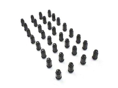 Black XL Bulge Acorn Lug Nut Kit; 14mm x 1.5; Set of 32 (04-25 F-250 Super Duty)