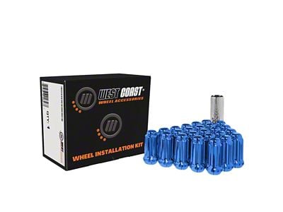 Blue Acorn Lug Nuts; M14x2.0; Set of 32 (99-02 F-250 Super Duty)