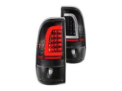 C-Light Bar Style LED Tail Lights; Black Housing; Clear Lens (99-07 F-250 Super Duty)