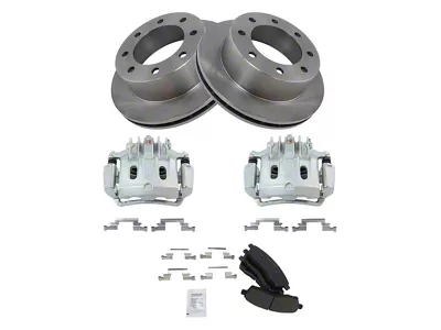 Ceramic 8-Lug Brake Rotor, Pad and Caliper Kit; Rear (00-04 F-250 Super Duty)