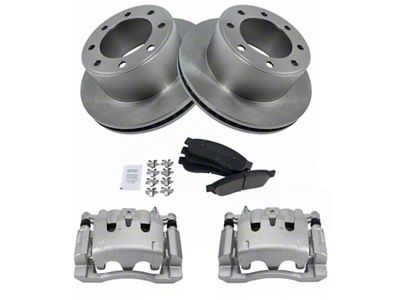 Ceramic 8-Lug Brake Rotor, Pad and Caliper Kit; Rear (08-11 F-250 Super Duty)