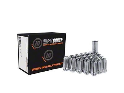 Chrome Acorn Lug Nuts; M14x2.0; Set of 32 (99-02 F-250 Super Duty)