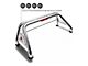 Classic Roll Bar with 5.30-Inch Black Round Flood LED Lights; Stainless Steel (11-24 F-250 Super Duty)