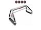 Classic Roll Bar with 5.30-Inch Red Round Flood LED Lights; Stainless Steel (11-24 F-250 Super Duty)