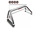 Classic Roll Bar with 5.30-Inch Red Round Flood LED Lights; Stainless Steel (11-24 F-250 Super Duty)