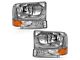 Crystal Headlights with Corner Lights; Chrome Housing; Clear Lens (99-04 F-250 Super Duty w/o Factory Sealed Beam Headlights)