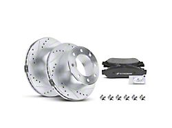 Drilled and Slotted 8-Lug Brake Rotor and Pad Kit; Rear (11-12 F-250 Super Duty)