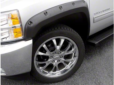 Elite Series Rivet Style Fender Flares; Front; Smooth Black (08-10 F-250 Super Duty)