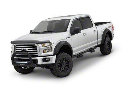 Elite Series Rivet Style Fender Flares; Front and Rear; Smooth Black (99-07 F-250 Super Duty)