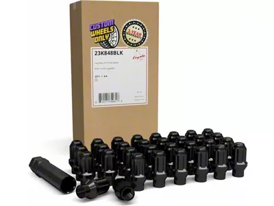 ET Bulge Acorn Black Lug Nut Kit; M14 x 1.5; Set of 32 (05-25 F-250 Super Duty)