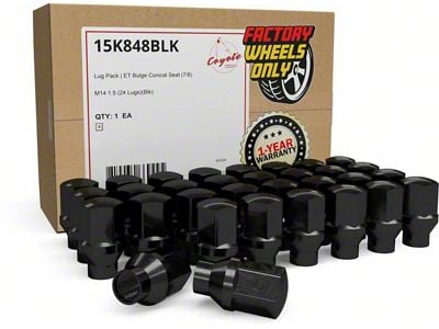 ET OEM Factory Style Black Lug Nut Kit; M14 x 1.5; Set of 32 (04-25 F-250 Super Duty)