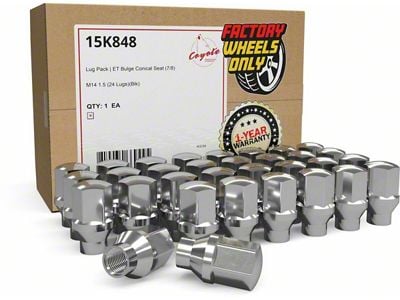 ET OEM Factory Style Chrome Lug Nut Kit; M14 x 1.5; Set of 32 (04-25 F-250 Super Duty)