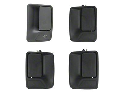 Exterior Door Handles; Front and Rear; Textured Black (11-16 F-250 Super Duty SuperCrew)