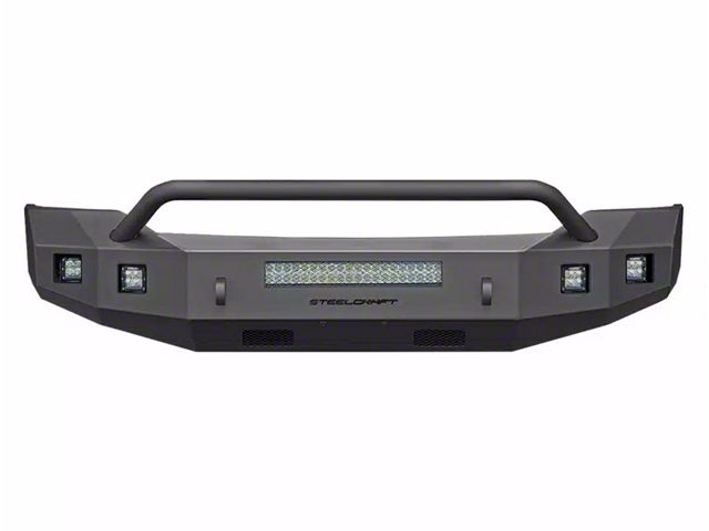 Fortis Front Bumper with Hoop; Textured Black (11-16 F-250 Super Duty)